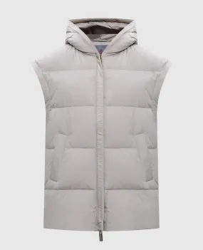 Be Florence Gilet in piumino kaki con ricamo logo FB2415