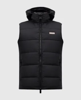 Be Florence Gilet in piumino nero con patch logo BE24M9