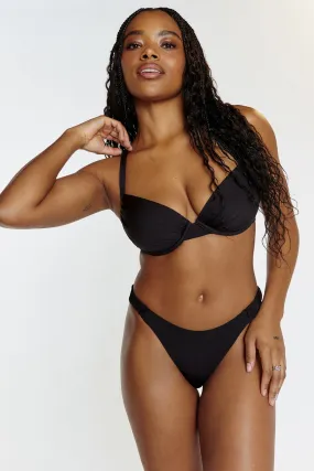 Boux Avenue - Nero a brasiliana con arricciature - Slip bikini