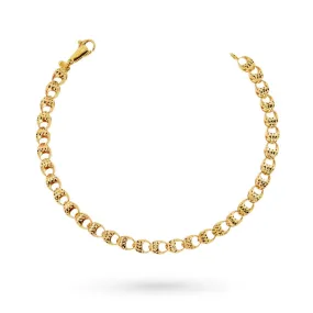 Bracciale in oro giallo 18kt con maglia diamantata