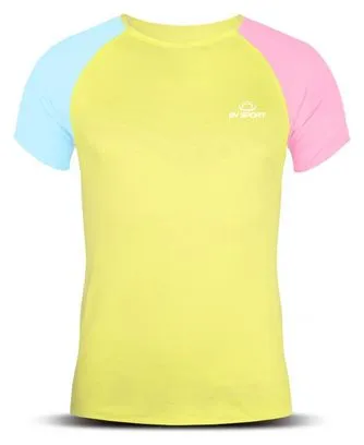 BV Sport Aerial Short Sleeve Jersey Yellow Blue Pink