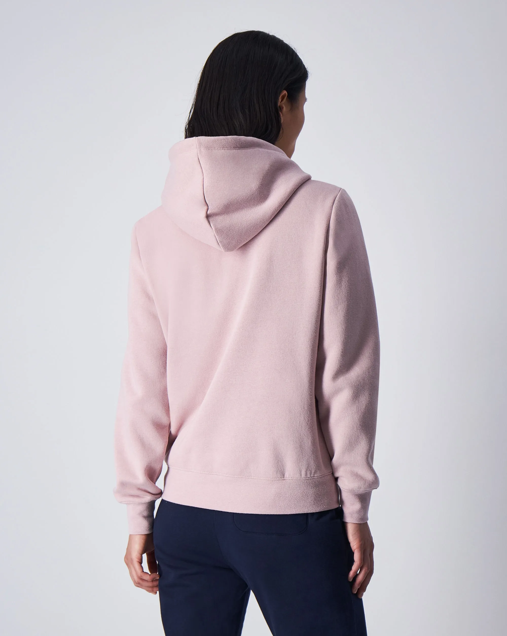 Champion Felpa Con Cappuccio in Fleece Misto Cotone Big Logo Rosa Donna