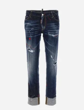 copy of Jeans Twiggy Dark Wash Medium Waist Cropped