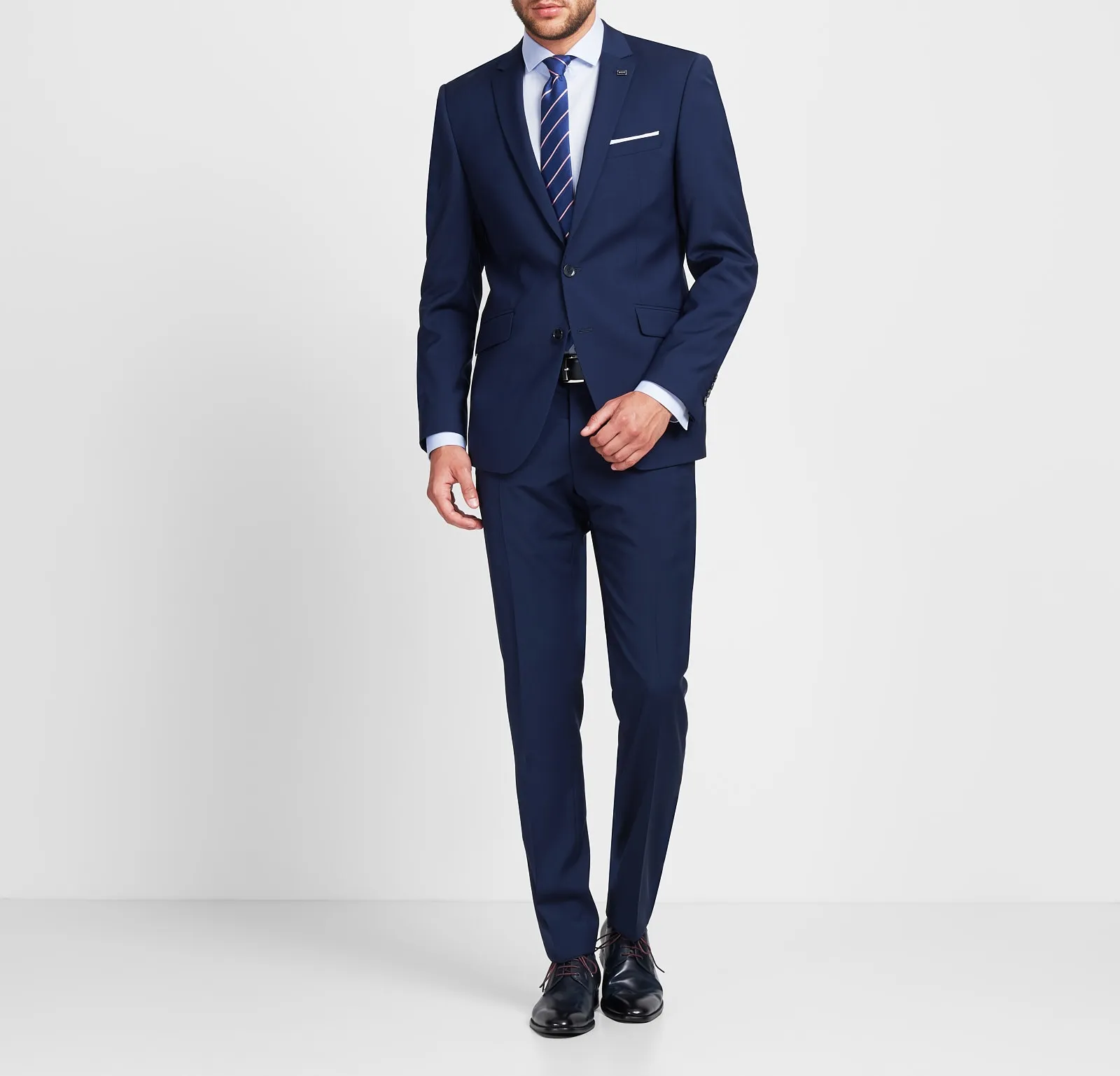 Digel dress in fresh wool marzotto Super 100 's blue slim fit