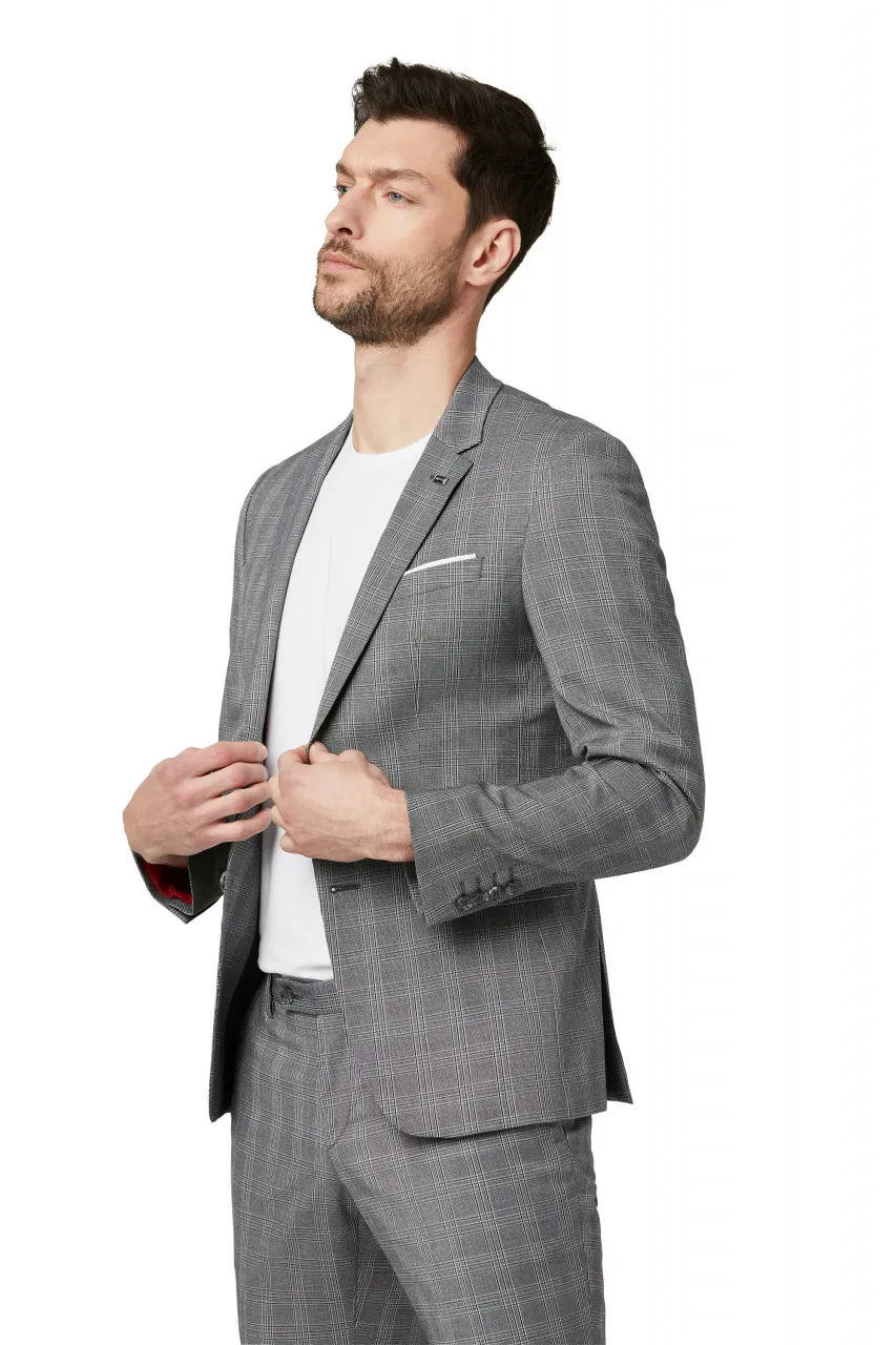 Extra slim fit digel move grey checked dress