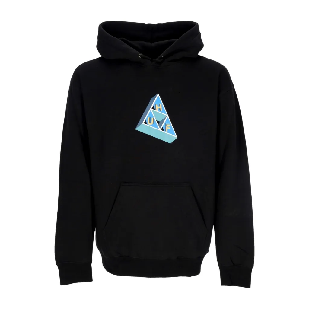 felpa cappuccio uomo based triple triangle po hoodie BLACK