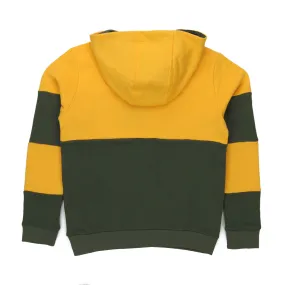 Felpa Hoodie Gialla E Verde Muschio Bambino E Teen