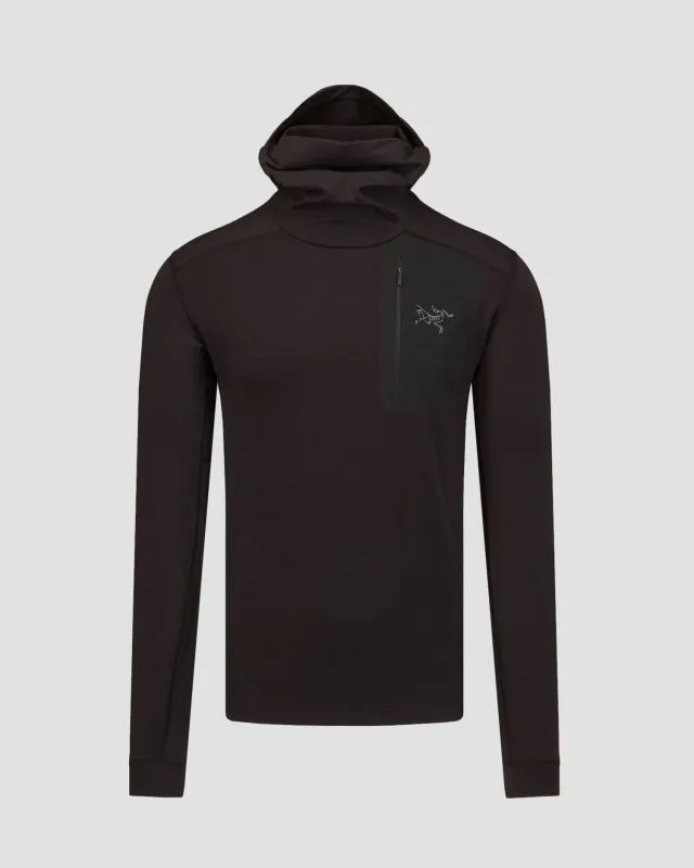 Felpa termoattiva nera da uomo Arcteryx Rho LT