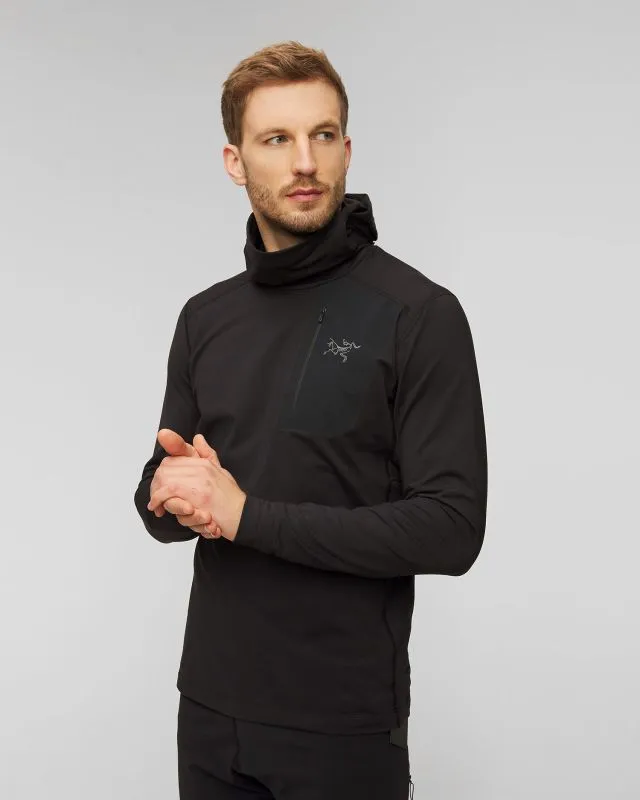 Felpa termoattiva nera da uomo Arcteryx Rho LT