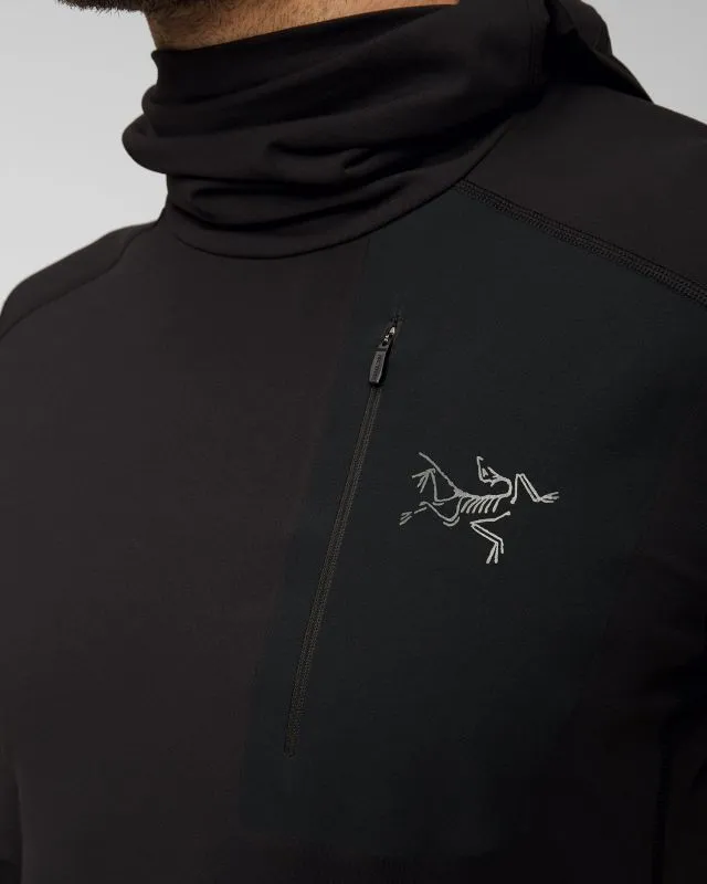 Felpa termoattiva nera da uomo Arcteryx Rho LT