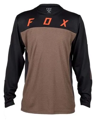 Fox Junior Defend Race Long Sleeve Jersey Brown