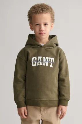 GANT Kids Felpa con cappuccio Arch Script    