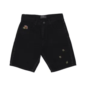 jeans corto uomo baseball denim shorts BLACK