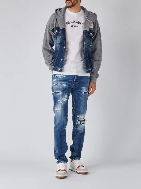 Jeans uomo Dsquared2 Cool Guy in cotone Denim Scuro