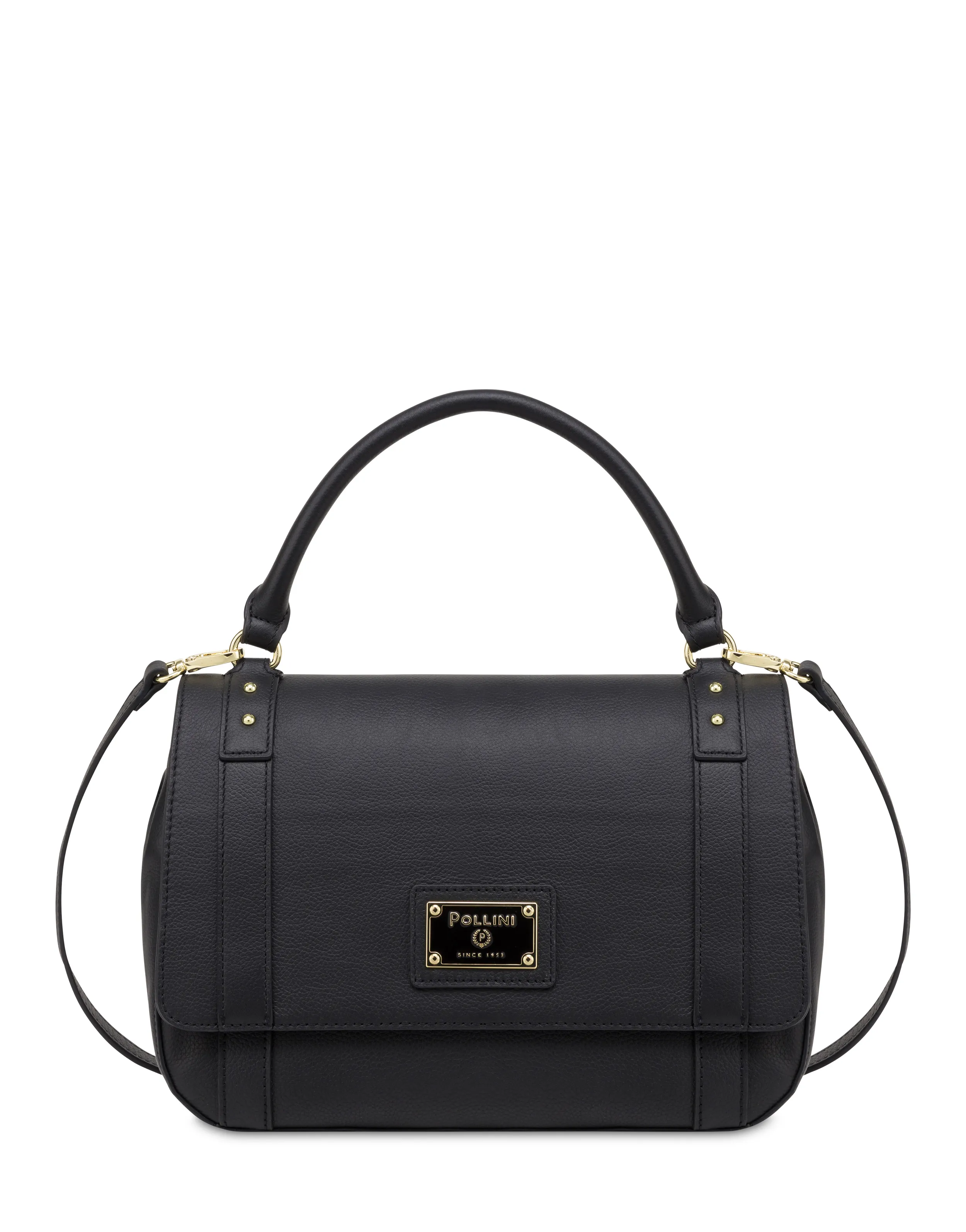     Linea Pollini Borsa Top Handle In Vitello Serena Nero