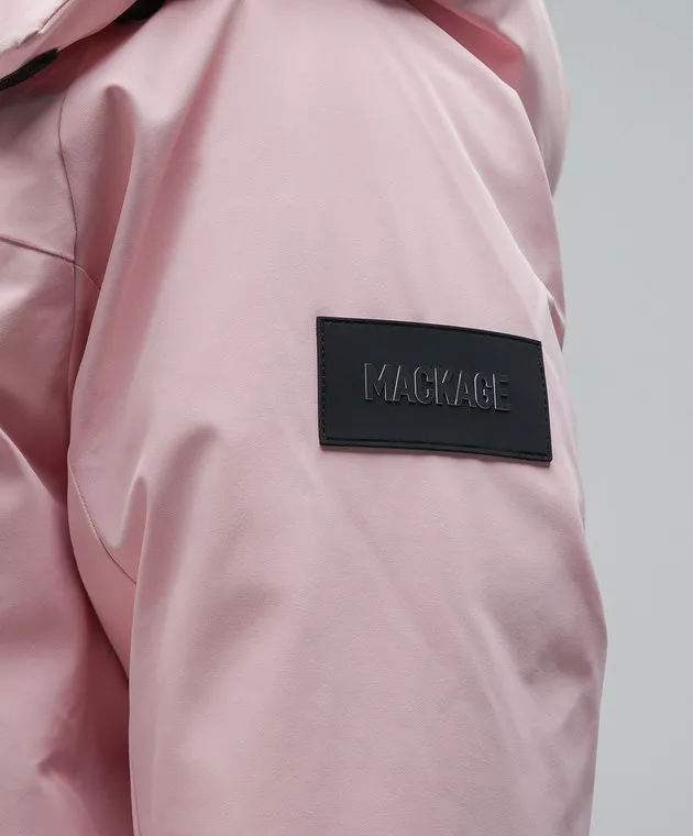 Mackage Piumino da sci Amanda rosa con logo AMANDA