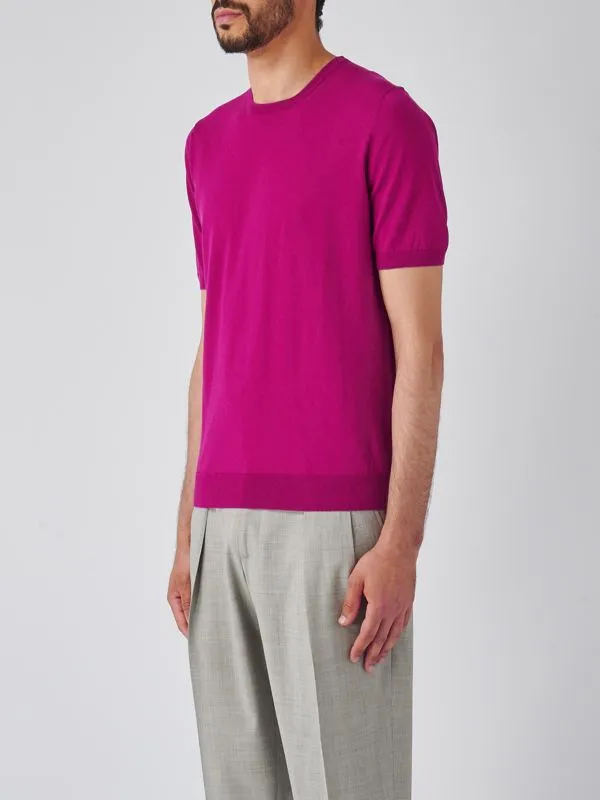 Maglia uomo Gran Sasso in cotone Fuxia