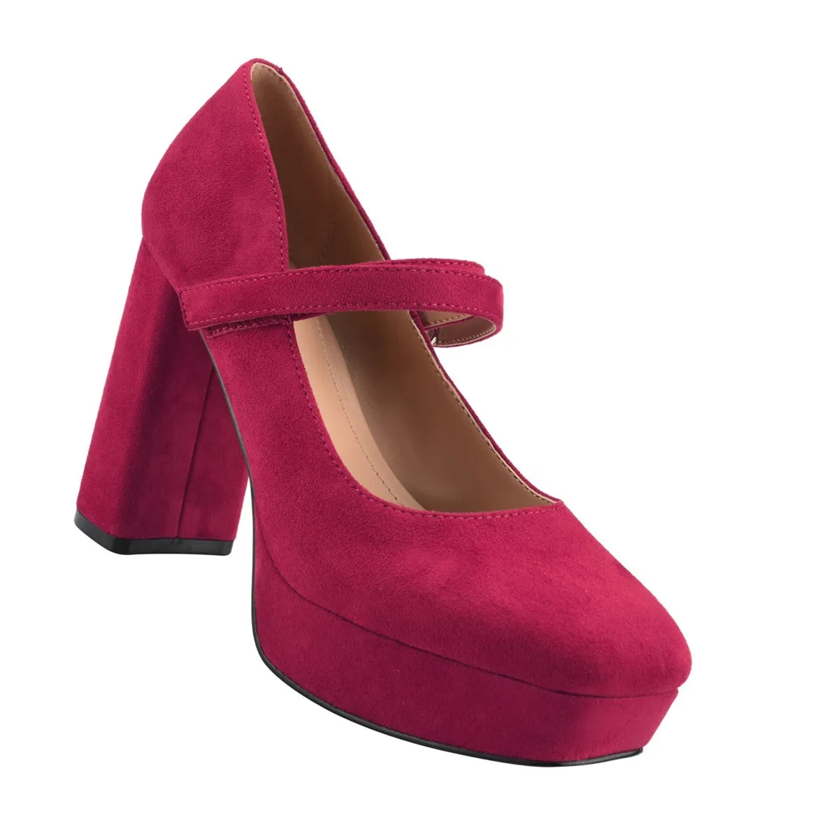 Marc Fisher Heels & Pumps On Store Nicoly Platform Mary Jane Pump Donna Pelle Scamosciata Rossa