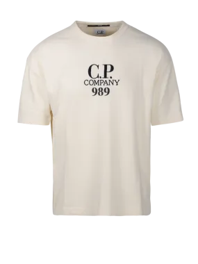 MEN CP COMPANY WHITE COTTON T-SHIRT