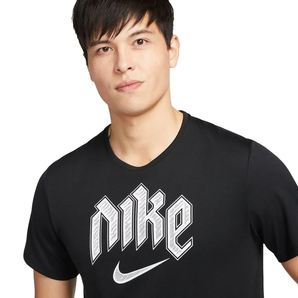 Nike Maglia Running Division Miler Nero Reflective Argento Uomo