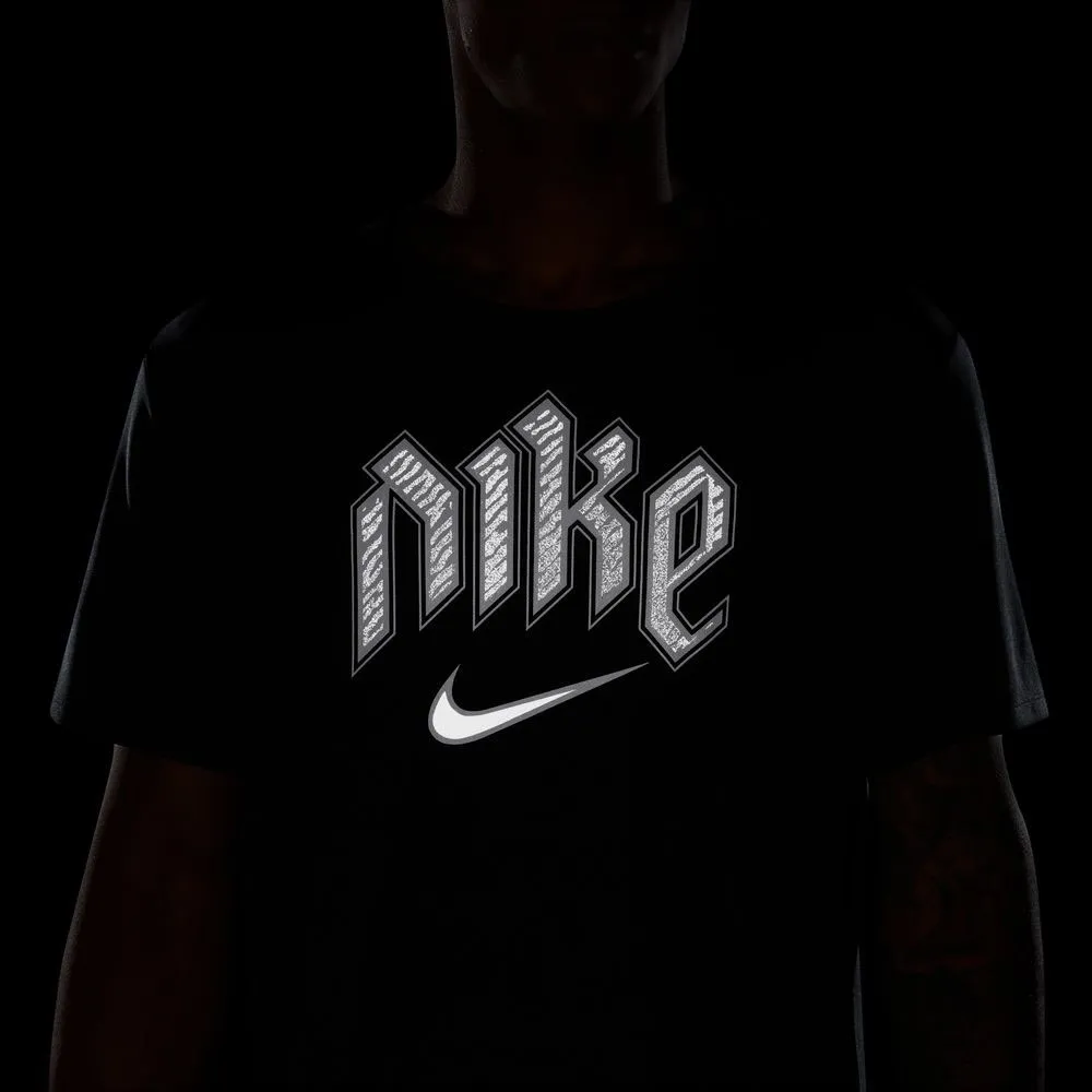 Nike Maglia Running Division Miler Nero Reflective Argento Uomo