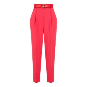 pantalone skinny corallo con cintura