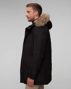 Parka nero con piumino da uomo Woolrich Polar High Collar Fur Parka CFWOOU0486MRUT0001-black