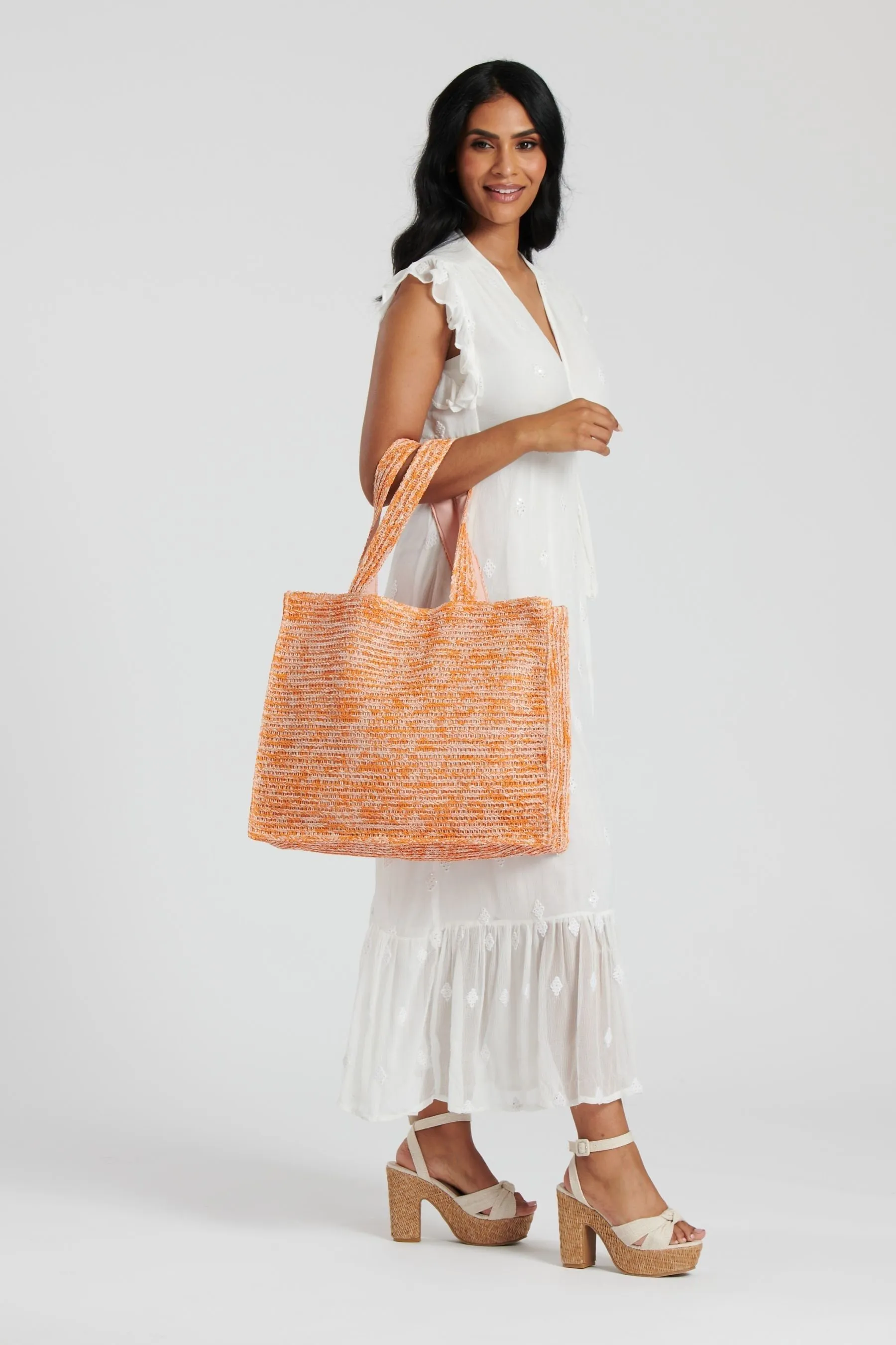 South Beach - Borsa tote in paglia Borsa    