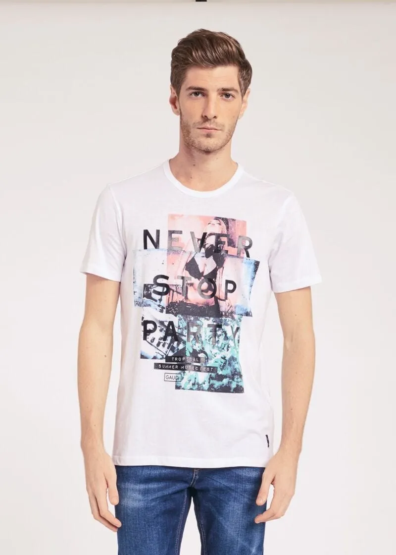 T-shirt con stampa multicolor