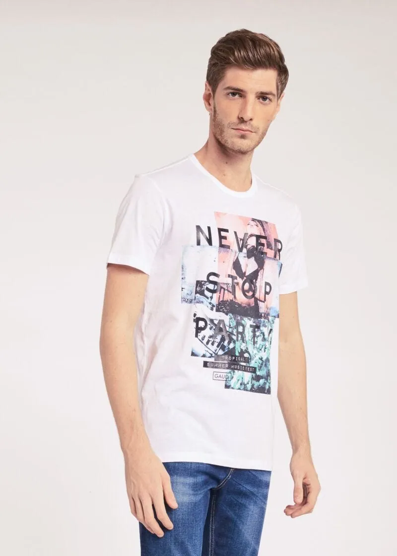 T-shirt con stampa multicolor