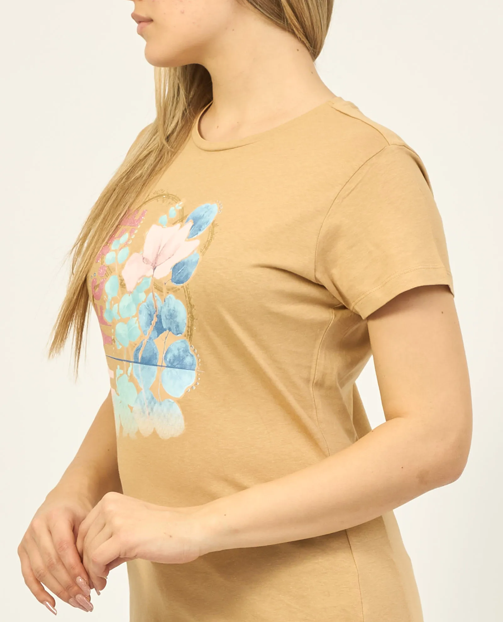 T-shirt donna Yes Zee in cotone con stampa