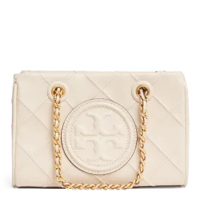 TORY BURCH  Borsa mini Fleming in pelle bianca