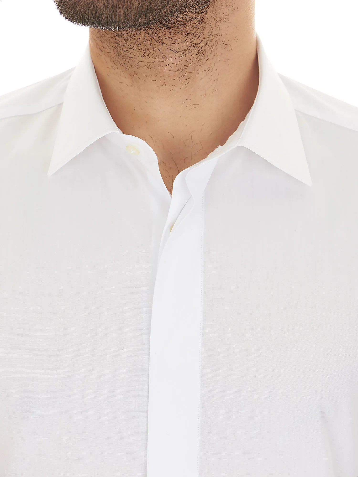 White poplin ceremony shirt classic collar