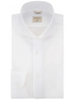 White twill shirt with english cutaway collar