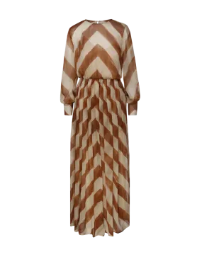 WOMAN CRIDA CARAMEL SILK LONG DRESS