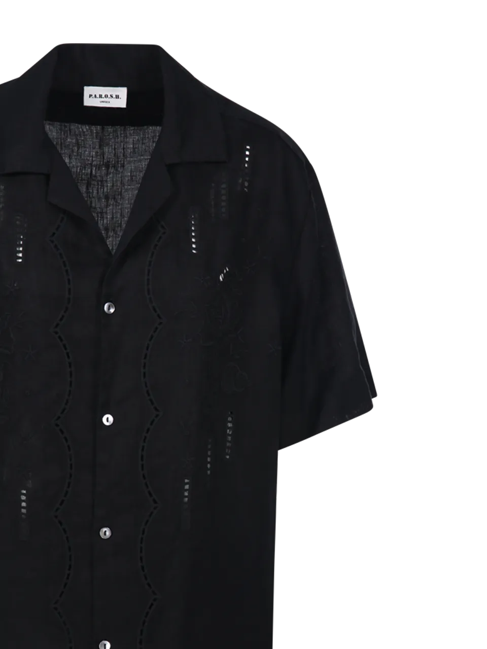 WOMAN PAROSH BLACK LINEN BEACH24 SHIRT